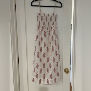 JCrew Smocked Block Print Midi Dress Xsmall